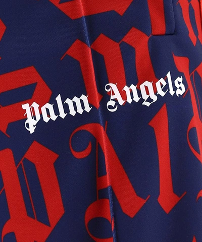 Shop Palm Angels "broken Monogram" Pants In Blue