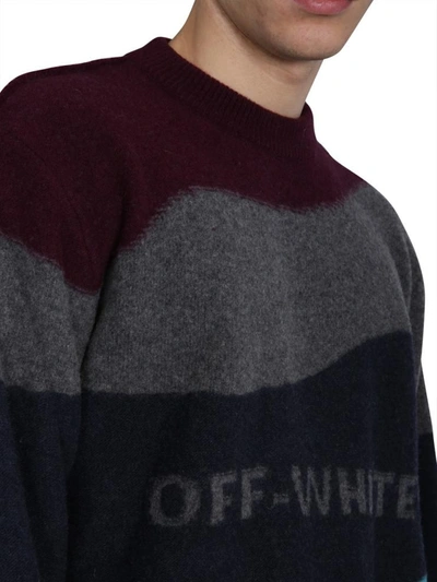Shop Off-white Crew Neck Sweater In Bordeaux