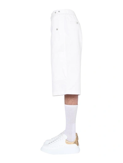 Shop Alexander Mcqueen Japanese Gabardine Shorts In White