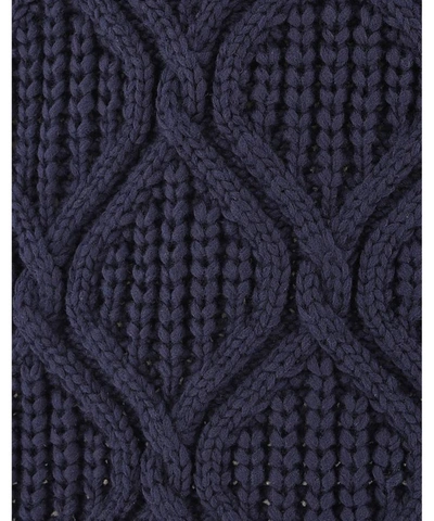 Shop Balmain Cable-knit Wool Sweater In Blue