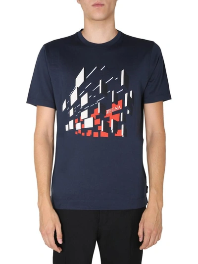 Shop Z Zegna Crew Neck T-shirt In Blue