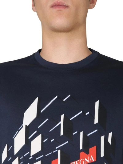 Shop Z Zegna Crew Neck T-shirt In Blue