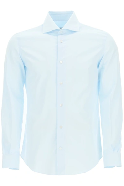 Shop Vincenzo Di Ruggiero Classic Cotton Shirt In Celeste