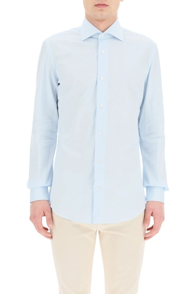 Shop Vincenzo Di Ruggiero Classic Cotton Shirt In Celeste