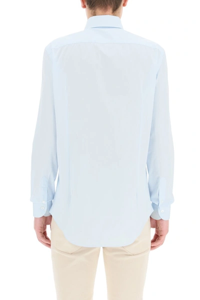 Shop Vincenzo Di Ruggiero Classic Cotton Shirt In Celeste