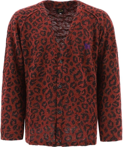 Shop Needles Jacquard Cardigan In Red