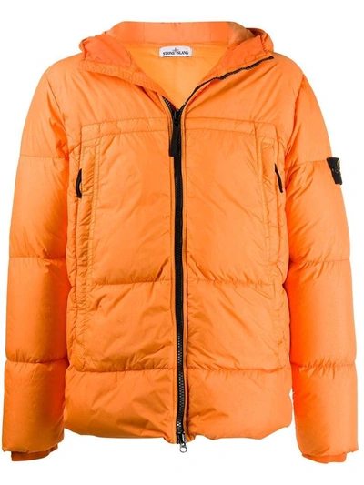 Shop Stone Island Coats In Arancio