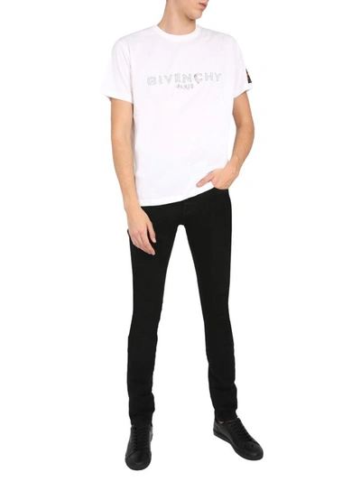 Shop Givenchy Logo Print T-shirt With Application In White