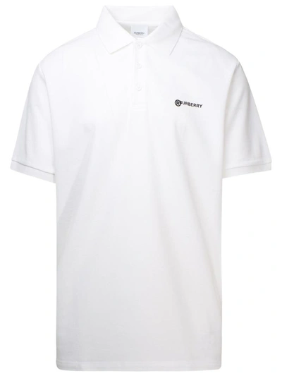 Shop Burberry Polo Howie Bianca In White