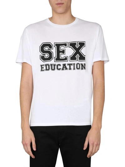 Shop Neil Barrett "sex Education" T-shirt In White