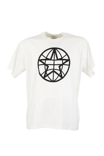 Shop Burberry Globe Star Globe Graphic Cotton Oversized T-shirt In White