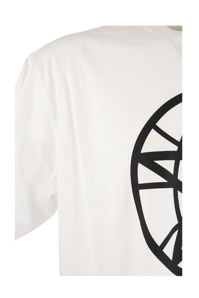 Shop Burberry Globe Star Globe Graphic Cotton Oversized T-shirt In White