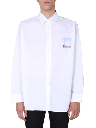 Shop Raf Simons Oversize Fit Shirt In White