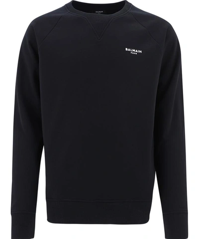 Shop Balmain Mini Logo Sweatshirt In Black  