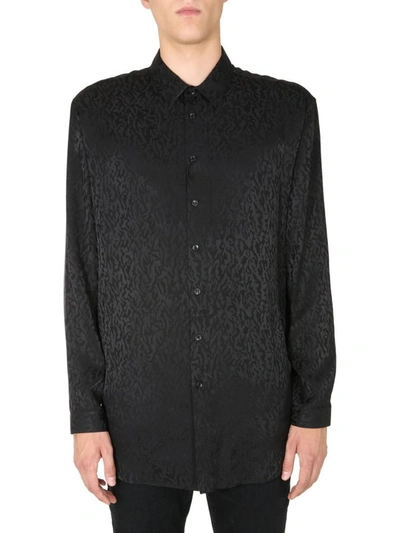 Shop Saint Laurent Yves Collar Shirt In Black