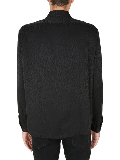 Shop Saint Laurent Yves Collar Shirt In Black