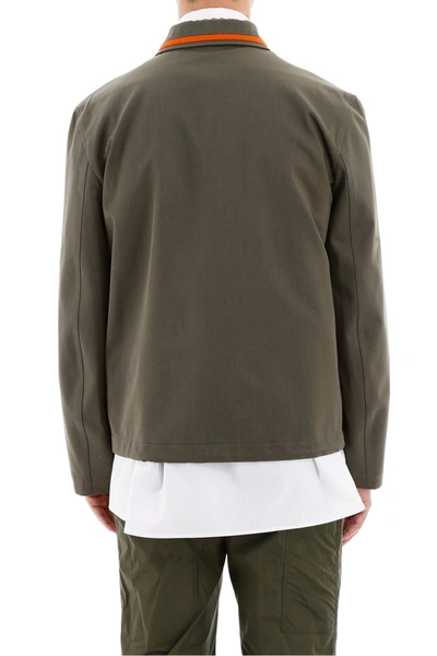 Shop Valentino Military Jacket With Embroideries In Olive