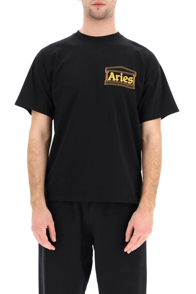 Shop Aries T-shirt With Noodles Logo Print In Black