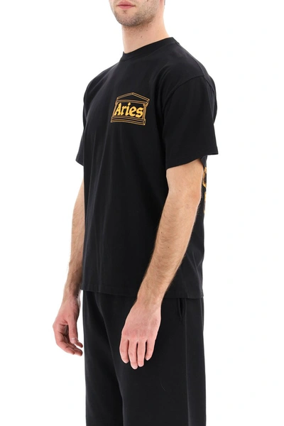 Shop Aries T-shirt With Noodles Logo Print In Black