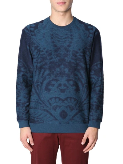 Shop Etro Paisley Jacquard Sweatshirt In Blue