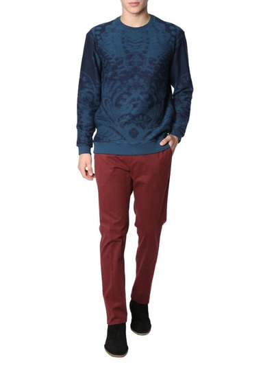 Shop Etro Paisley Jacquard Sweatshirt In Blue