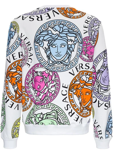 Shop Versace Sweatshirt With Medusa Amplified Print In White