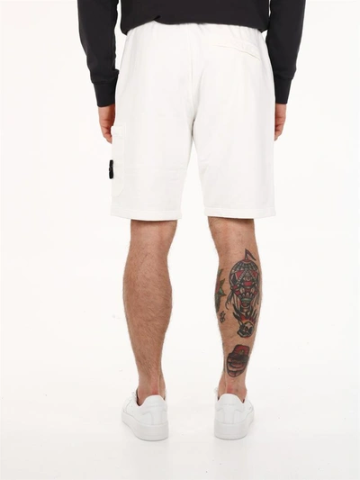 Shop Stone Island Jogging Bermuda Shorts White