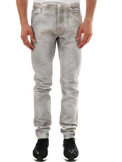 Shop Dior Slim Jeans Overdyed Effect In White