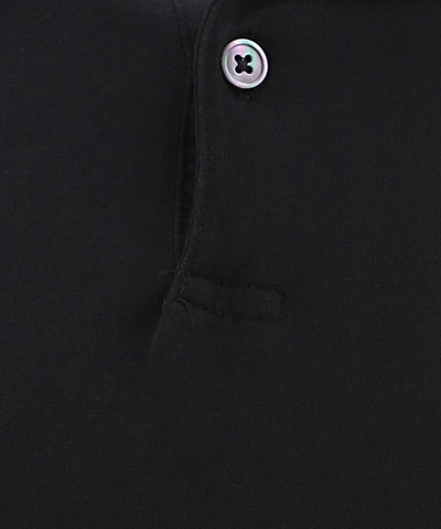 Shop James Perse Sueded Polo Shirt In Black  