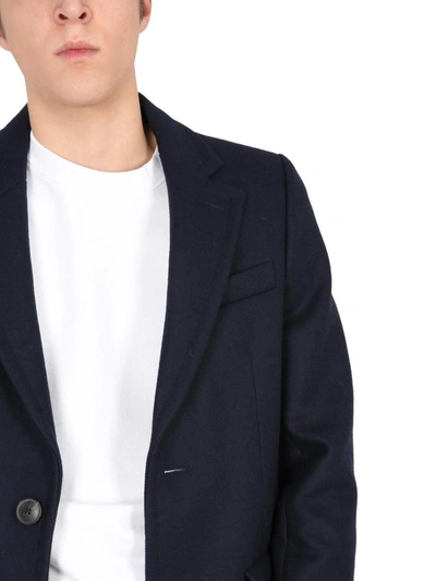 Shop Ami Alexandre Mattiussi Single-breasted Coat In Blue