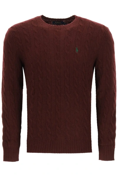 Shop Polo Ralph Lauren Sweater Embroidered Pony In Aged Wine Heather (dark Red)