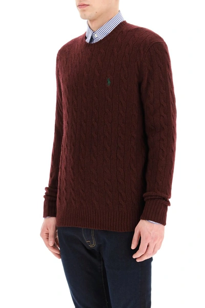 Shop Polo Ralph Lauren Sweater Embroidered Pony In Aged Wine Heather (dark Red)