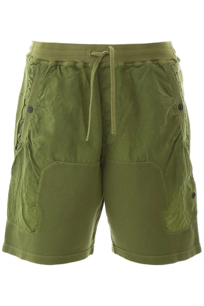 Shop Stone Island Shadow Project Compact Bermudas In Verde Oliva