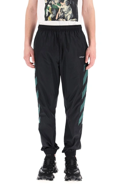 Shop Off-white Nylon Diag Pants In Black White