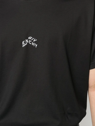 Shop Givenchy Refracted T-shirt With Contrasting Logo Print In Black