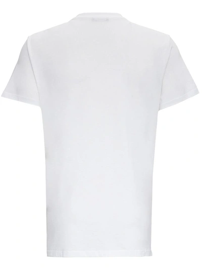 Shop Balmain Jersey T-shirt With Logo Print In White