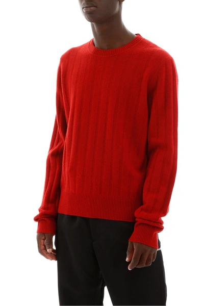 Shop Helmut Lang Ribbed Pull In Lava