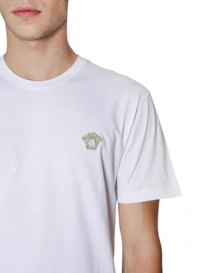 Shop Versace Round Collar T-shirt In White