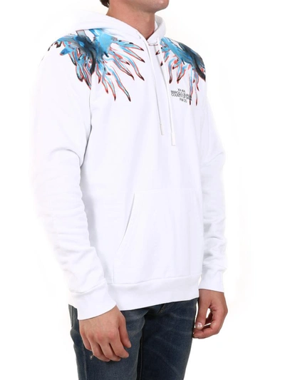 Shop Marcelo Burlon County Of Milan Wings Cotton Hoodie In White