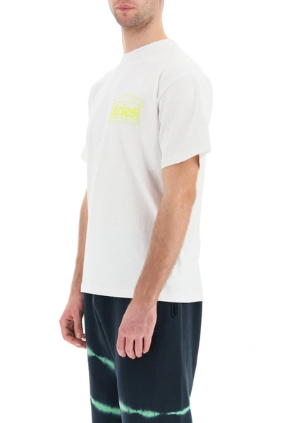 Shop Aries T-shirt With Logo Print In White