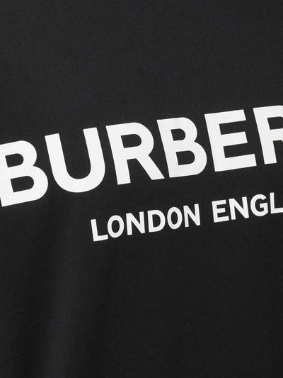 Shop Burberry Letchford Short Sleeves Front Logo Tee In Black