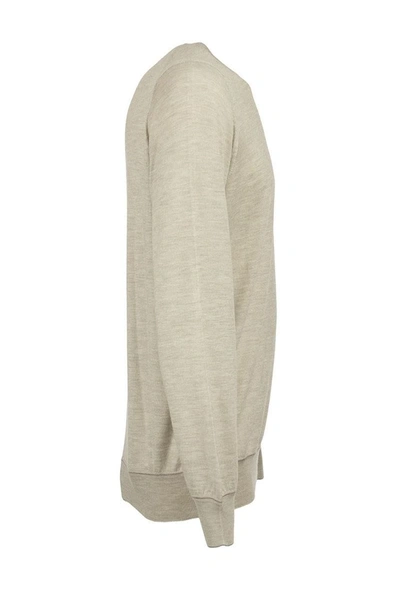 Shop Brunello Cucinelli Cashmere And Silk Sweatshirt-style Sweater Knitwear In Sand
