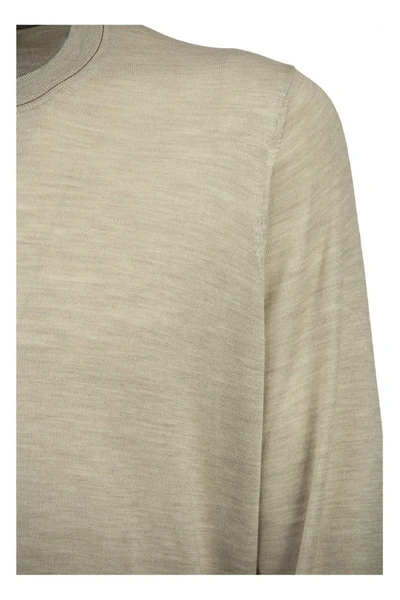 Shop Brunello Cucinelli Cashmere And Silk Sweatshirt-style Sweater Knitwear In Sand