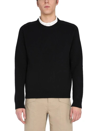 Shop Bottega Veneta Crew Neck Sweater In Black