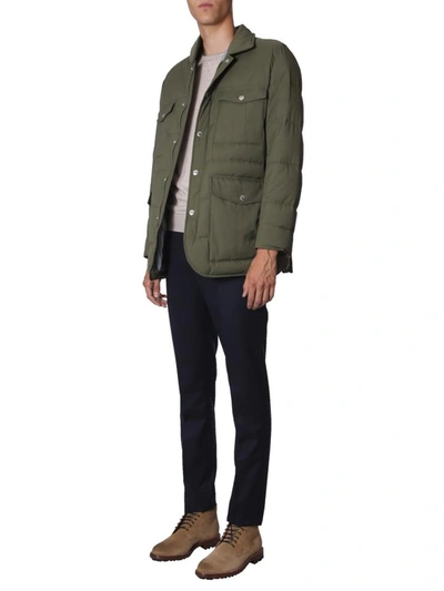 Shop Brunello Cucinelli Padded Jacket In Military Green