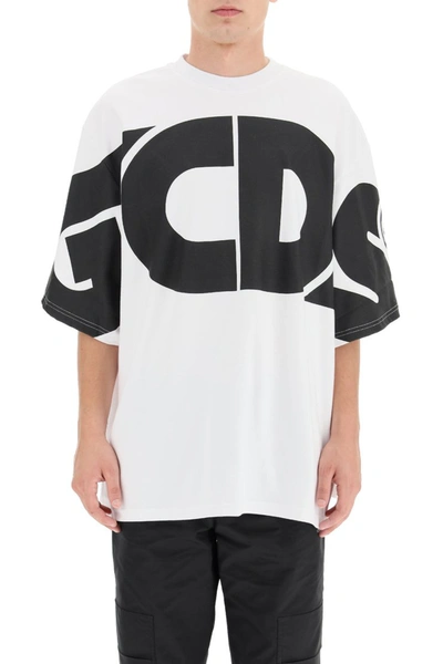 Shop Gcds T-shirt With Maxi Logo In White