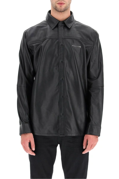 Shop Alyx 1017  9sm Drake Leather Shirt In Black