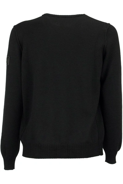 Shop Hogan Black Crewneck Wool Sweater