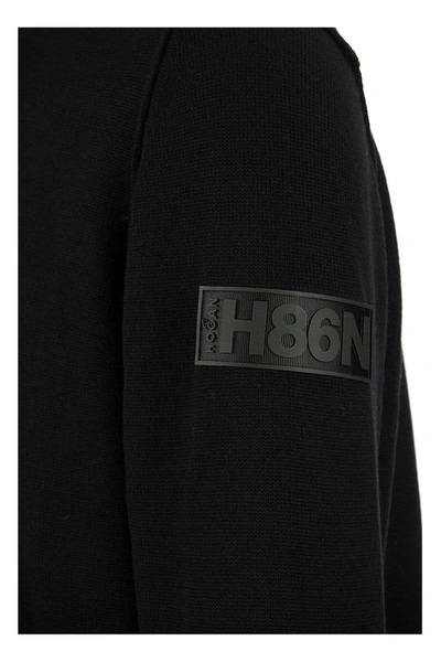 Shop Hogan Black Crewneck Wool Sweater