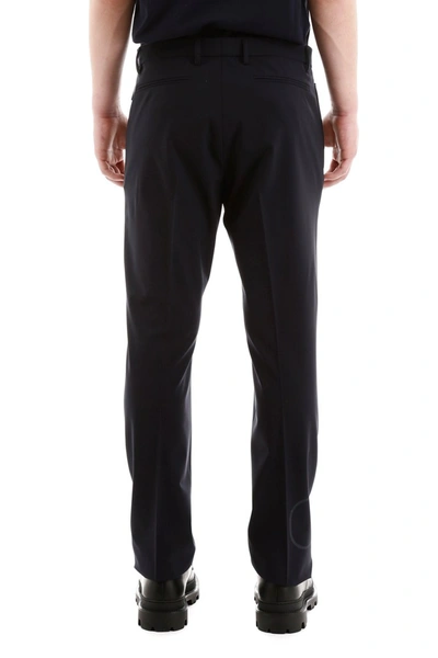 Shop Valentino Vlogo Classic Trousers In Navy Navy